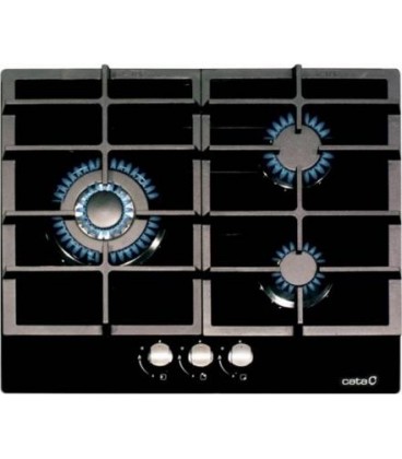 Encimera Cata LCI6021BK, Cristal, 3f, Negra, Hierr