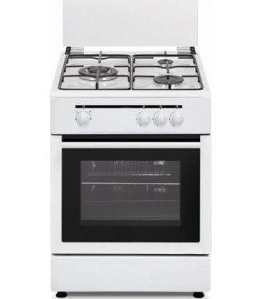 Cocina Vitrokitchen CB5530BB, blanco, 3 fuegos, Ga