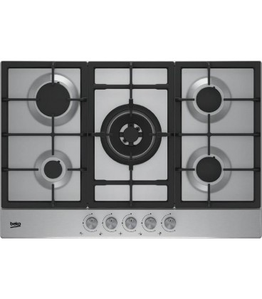 Encimera Beko HIAW75225SL, 5 fuegos, inox, 75cm