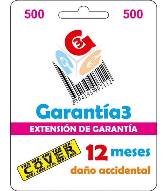 Garantia3 Cover Fisico 12meses tope maximo 500€