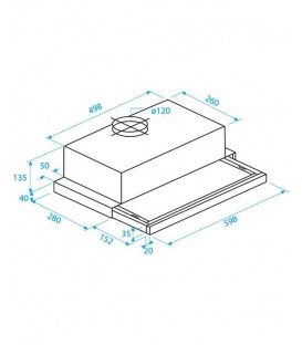 Campana Beko CTB6407W, 60cm, 1 motor