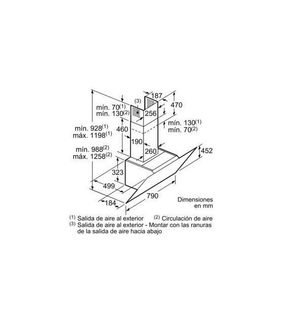 Campana Balay 3BC587GG, 80cm, 680 m3/h