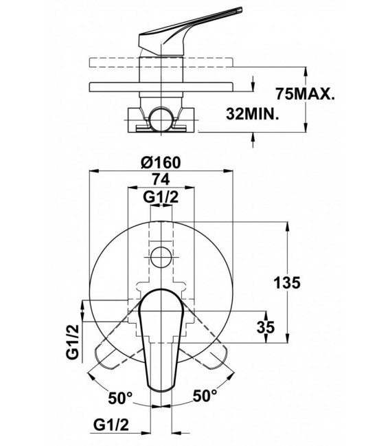 Grifo Teka 461710200, MM.EMPOTRADO MT PLUS BAÑO-D