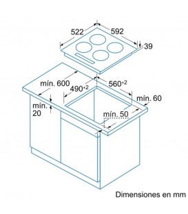 Vitroceramica Balay 3EB714LR, 3 zonas, biselada