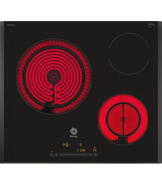Vitroceramica Balay 3EB765LQ, 3 zonas, biselada