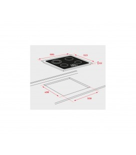 Vitroceramica Teka TZ6315, 3 zonas, biselada