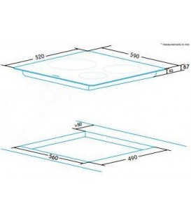 Vitroceramica Edesa EVT6328B, 3 zonas, bisel front