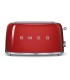 Tostador Smeg TSF02RDEU, 50 style 4 rebanadas rojo