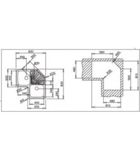 Fregadero Teka ANGULAR 2C, 2 senos, ionx 10118005