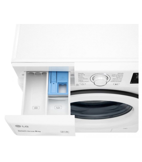 Lavadora LG F4WV3008N3W, 8kg, 1400rpm, C, Blanc