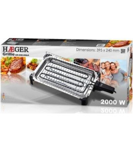 Barbacoa Haeger GR200006A, grilie 2000w, potencia