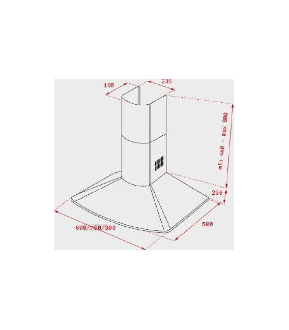 Campana Piramidal Teka DM975W, 90cm, blanca