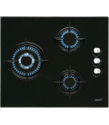 Encimera Cata CI6021BK, Cristal, 3 fuegos, Negra