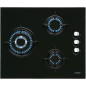 Encimera Cata CI6021BK, Cristal, 3 fuegos, Negra