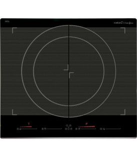 Inducción Cata GIGA600BK, 2 zonas Flex, 7,4Kw, neg