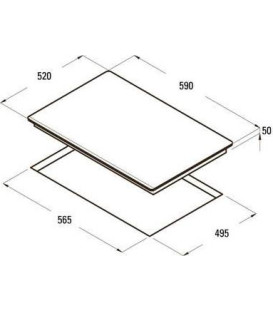 Inducción Cata GIGA600BK, 2 zonas Flex, 7,4Kw, neg
