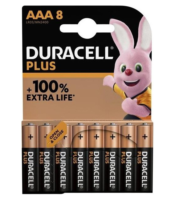 Pila Duracell Alcalina Plus Power AAA LR03 B8