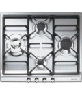 Encimera Smeg SER60SGH3, 4 fuegos, gas, inox
