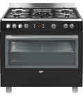 Cocina Beko GM15310DB, 90cm, 5 fuegos, negra