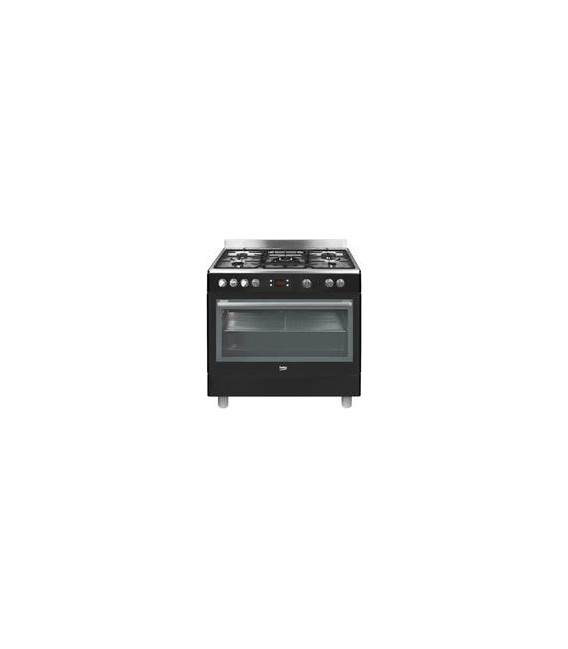 Cocina Beko GM15310DB, 90cm, 5 fuegos, negra