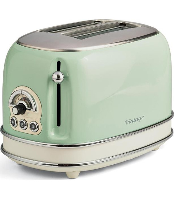 Tostador Ariete 15514, vintage verde, 2 r