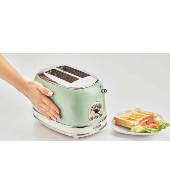 Tostador Ariete 15514, vintage verde, 2 r