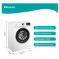 Lavadora Hisense WFVB7012EM, 7kg, 1200rpm, D, Blan