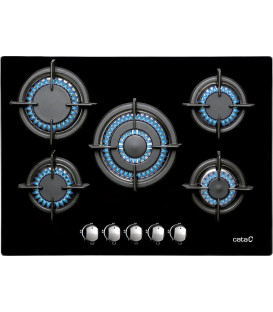 Encimera Cata LCI9041BK, Cristal, 5 fuegos, Hierro