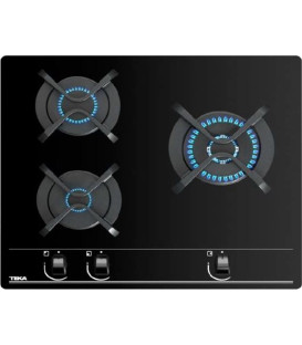 Encimera Teka GBC63010KBB, 3 fuegos, cristal gas