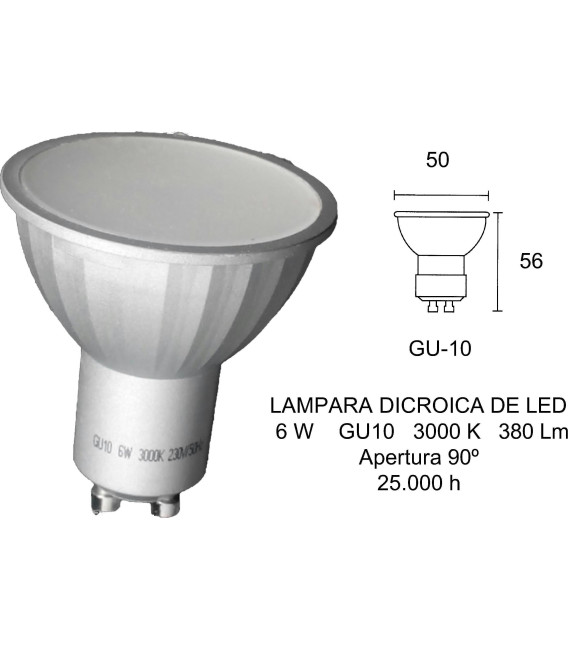 Bombilla LED Fbright 2601670, 6W, GU10, 3000K