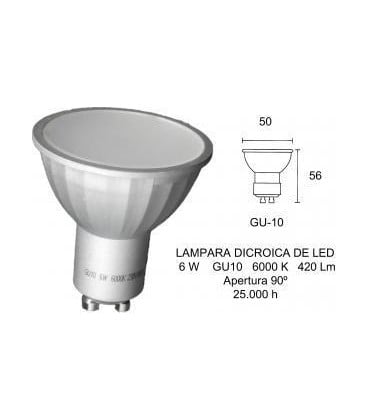 Bombilla LED Fbright 2601671, 6W, GU10, 6000K