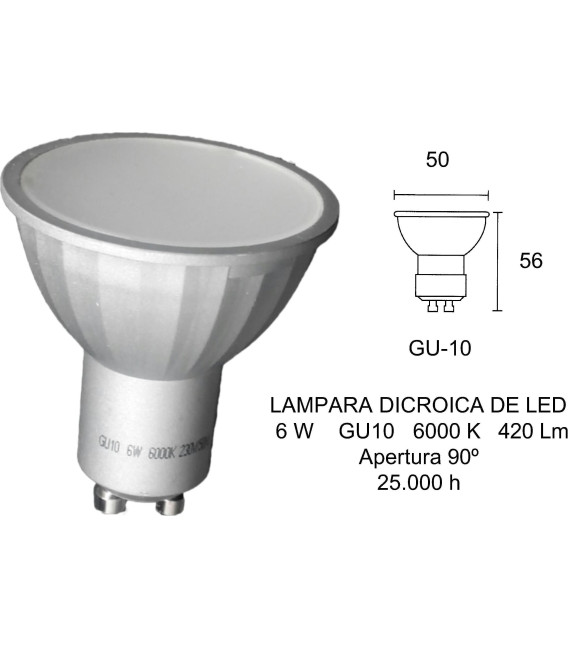 Bombilla LED Fbright 2601671, 6W, GU10, 6000K