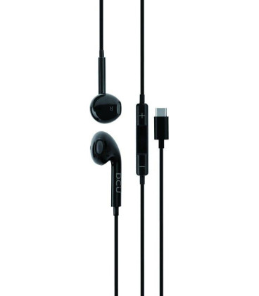 Auriculares usb DCU 34151011, tipo c stereo negros Auriculares usb DCU 34151011, tipo c stereo negros