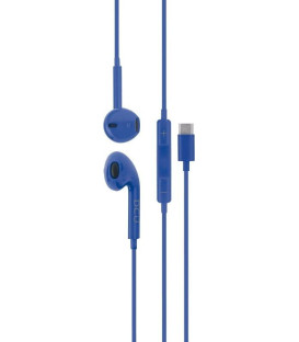 Auriculares usb DCU 34151012, tipo c stereo azul