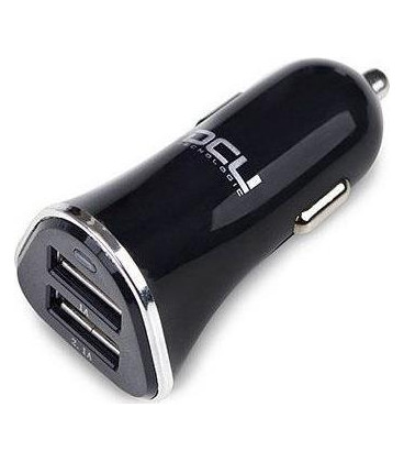 Cargador coche DCU 36100300, 2xusb 3.1a negro alum