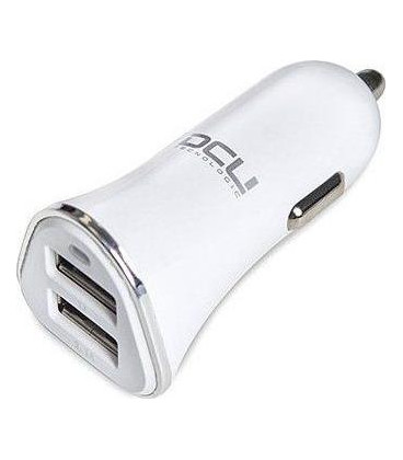 Cargador coche DCU 36100305, 2xusb 3.1a blanco alu