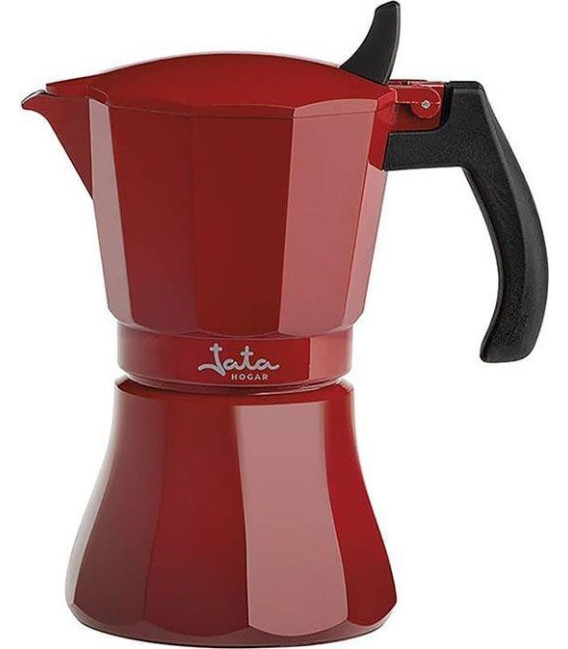 Cafetera acero Jata HCAF2006, induction roja 6 t v