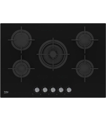 Encimera Beko HILW75222SL, 5 fuegos, Cristalgas, 7