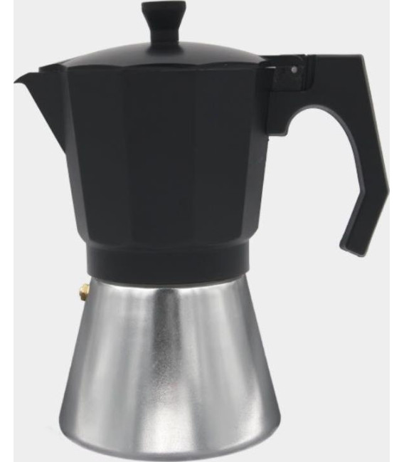 Cafetera Aluminio Bastilipo MOKKA6N, 6 t, Negra