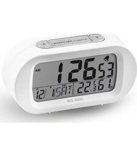 Reloj despertador Elbe RD009B, digit. blanco temp/