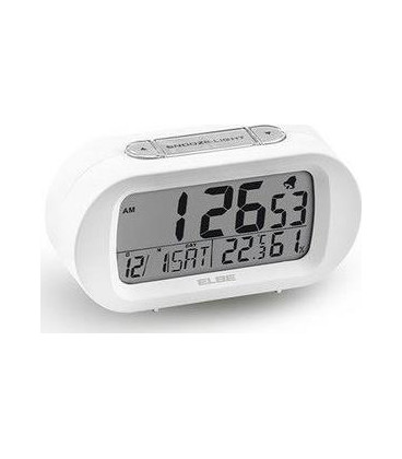 Reloj despertador Elbe RD009B, digit. blanco temp/