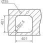 Fregadero Teka BE4040, 1C, Bajo Encimera, 50cm, Ix