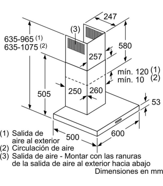 Campana Balay 3BC067EX, 60cm, 730m3/h, Acero