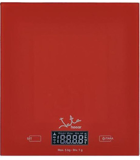 Balanza cocina Jata 729R, balanza rectagunlar roja