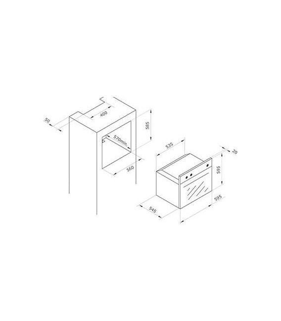 Horno Vitrokitchen HG6BB, Gas, 3 funciones, 50 L