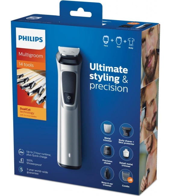 SET Afeitadora Philips MG772015, CARA+CABEZA+CUERP