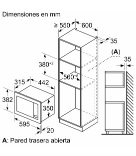 Microondas Balay 3CG6112X3, 20L, Negro/inox, s/gri