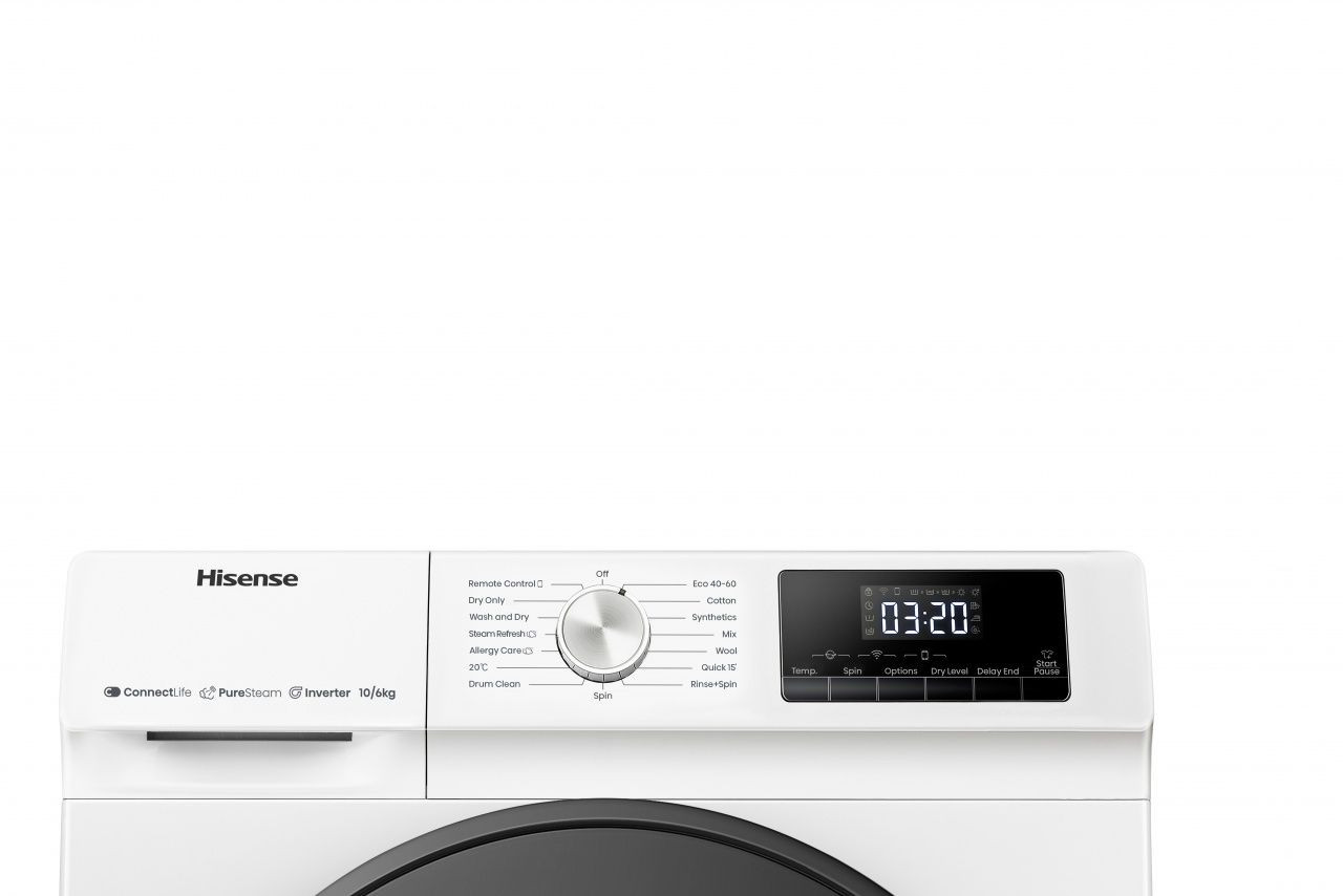 Lavadora Secadora Hisense WDQY1014EVJM - B, Lava 10kg, Seca 6kg, 16 Progr.,  Inverter, 1400r, Blanca - ElectroCity