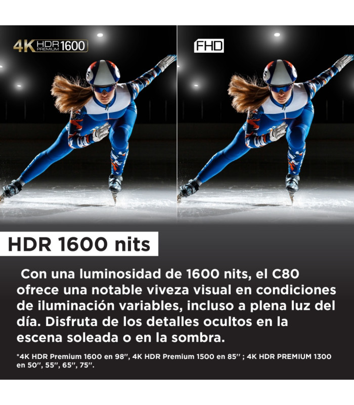 TV 65 TCL 65C805 2023 - 4K MiniLED QLED, 144 Hz, HDR Premium 1300