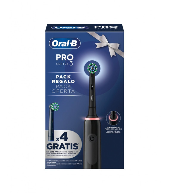 Cepillo Dental Braun Oral-B PRO3BLACK, Pack Christ